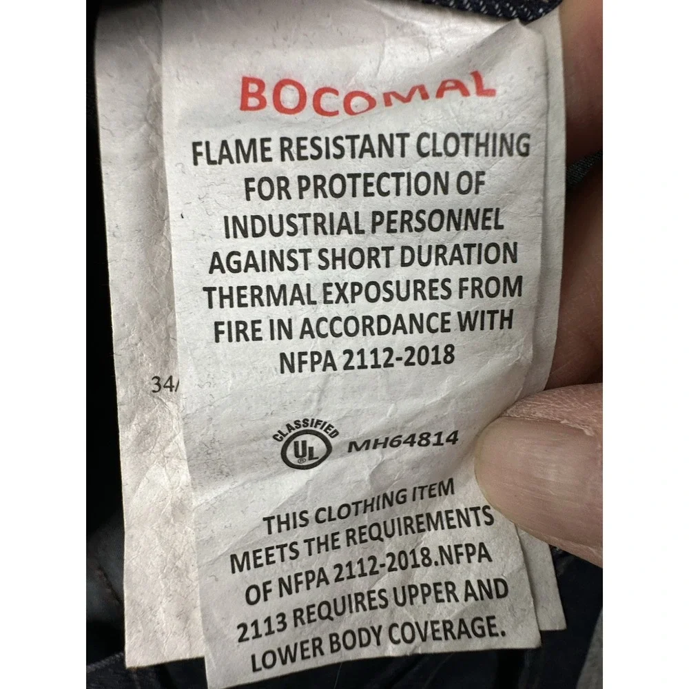 Bocomal FR Jeans Mens 42x30 Blue Denim Flame Resistant CAT 2 Workwear Work NEW